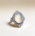 Large Oval Cabochon Chalcedony Ring