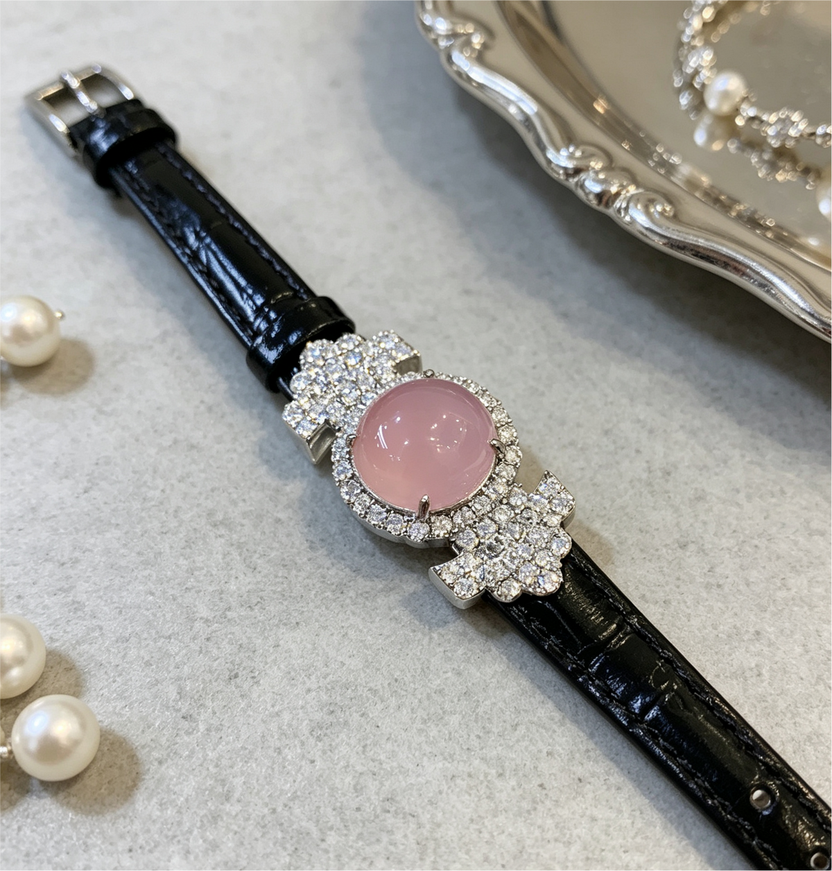 High Ice Pink Chalcedony Watch